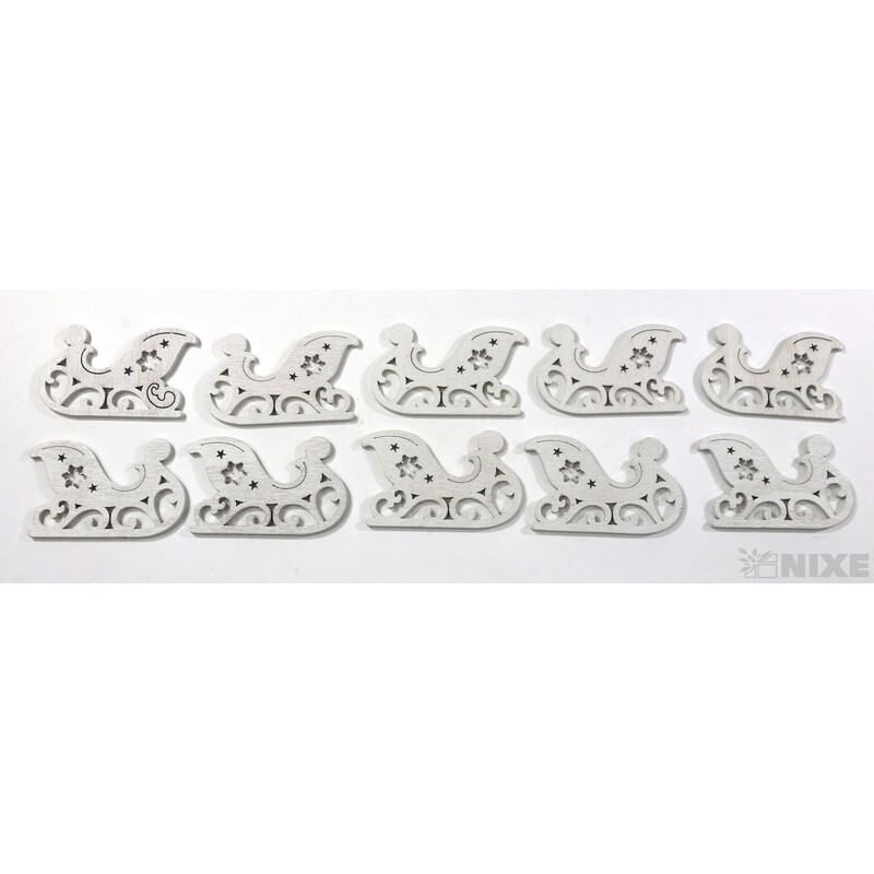 VÁNOCE MIX 6x5cm 10ks*BÍLÁ