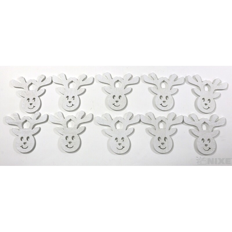 VÁNOCE MIX 6x5cm 10ks*BÍLÁ