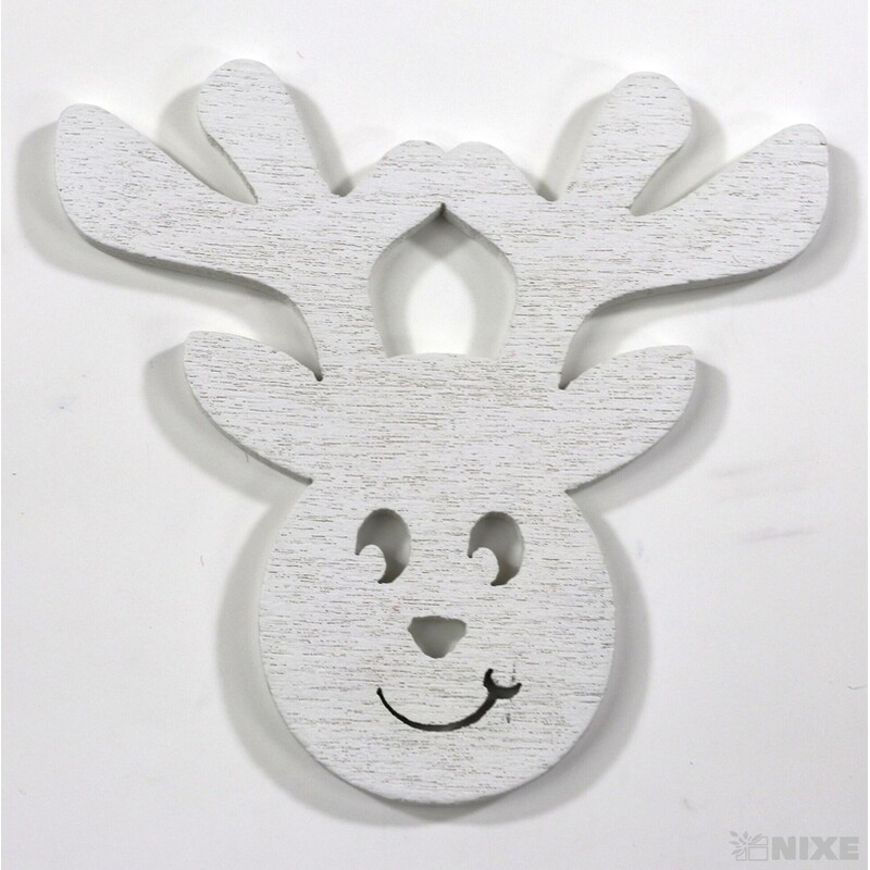 VÁNOCE MIX 6x5cm 10ks*BÍLÁ