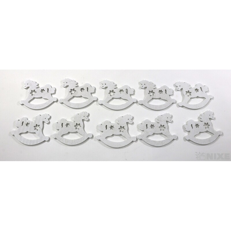 VÁNOCE MIX 6x5cm 10ks*BÍLÁ