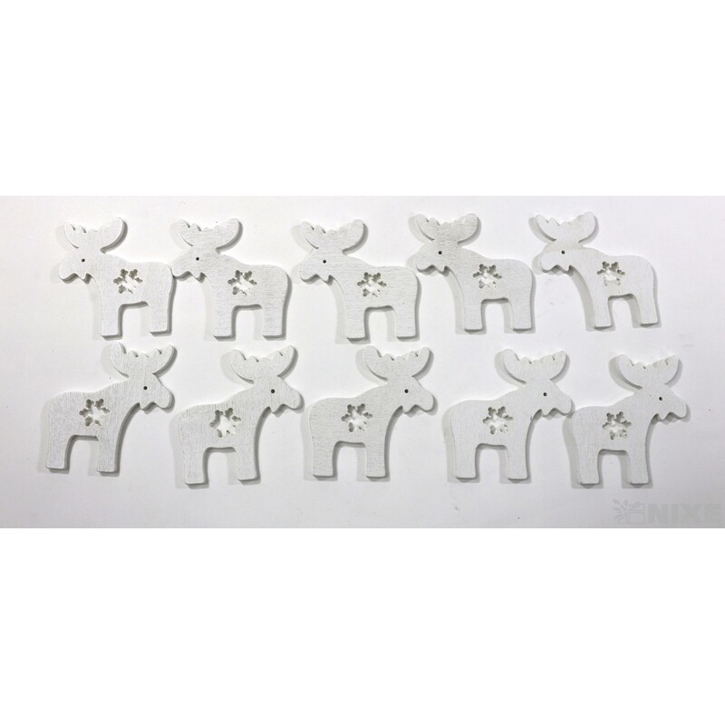 VÁNOCE MIX 6x5cm 10ks*BÍLÁ