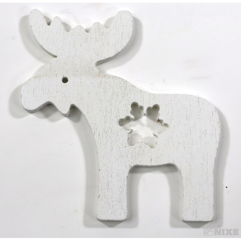 VÁNOCE MIX 6x5cm 10ks*BÍLÁ