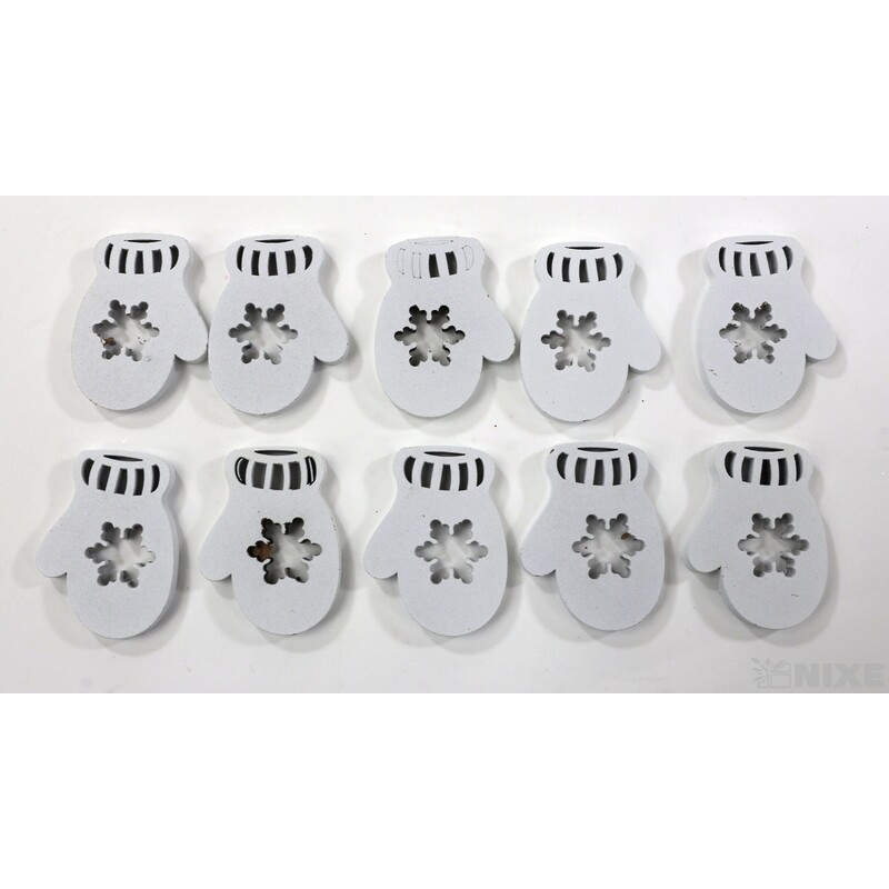 VÁNOCE MIX 4x3cm 10ks*BÍLÁ