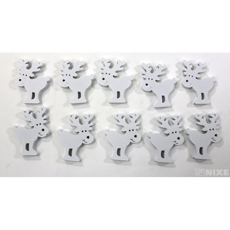 VÁNOCE MIX 4x3cm 10ks*BÍLÁ