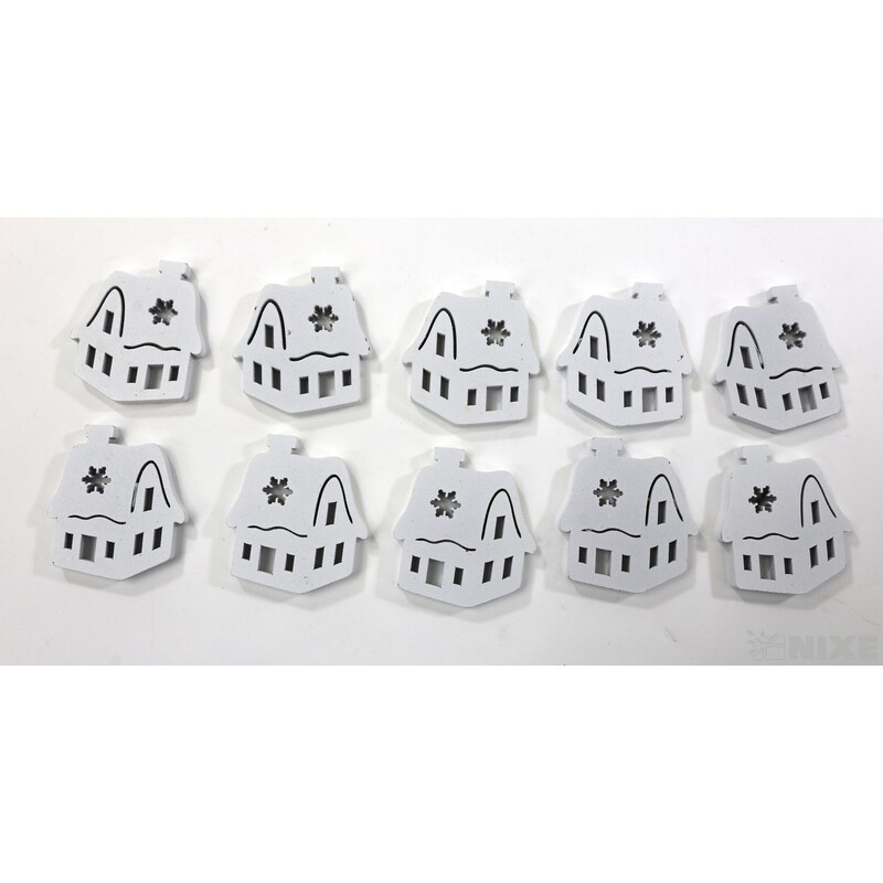 VÁNOCE MIX 4x3cm 10ks*BÍLÁ