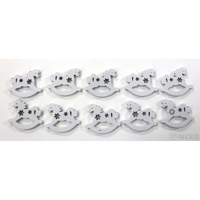 VÁNOCE MIX 4x3cm 10ks*BÍLÁ