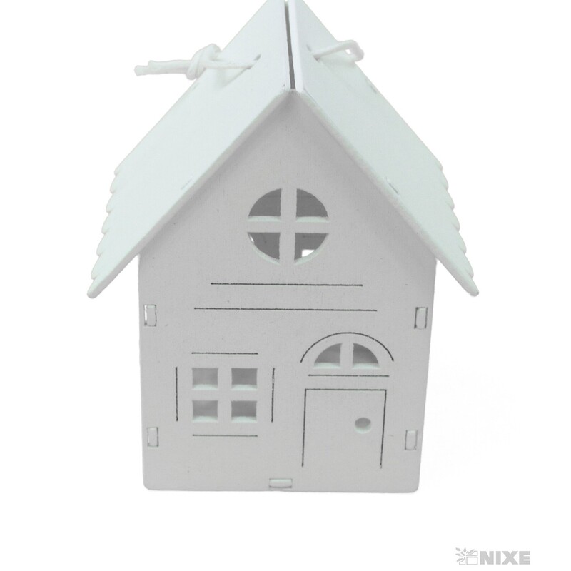 ZÁVĚS DOMEČEK 7,5cm*BÍLÁ