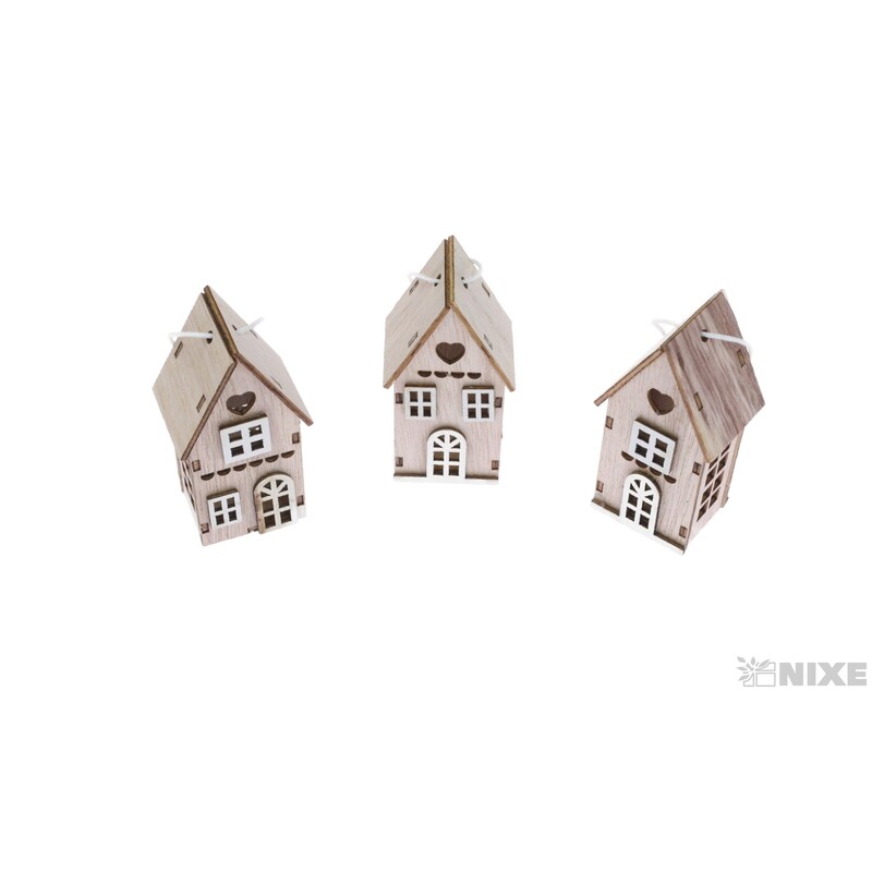 ZÁVĚS DOMEČEK 7,5cm 3ks*MIX BAREV