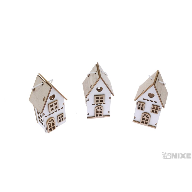 ZÁVĚS DOMEČEK 7,5cm 3ks*MIX BAREV