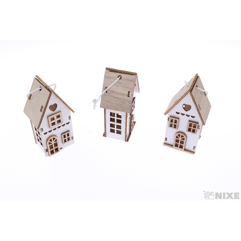 ZÁVĚS DOMEČEK 7,5cm 3ks*MIX BAREV