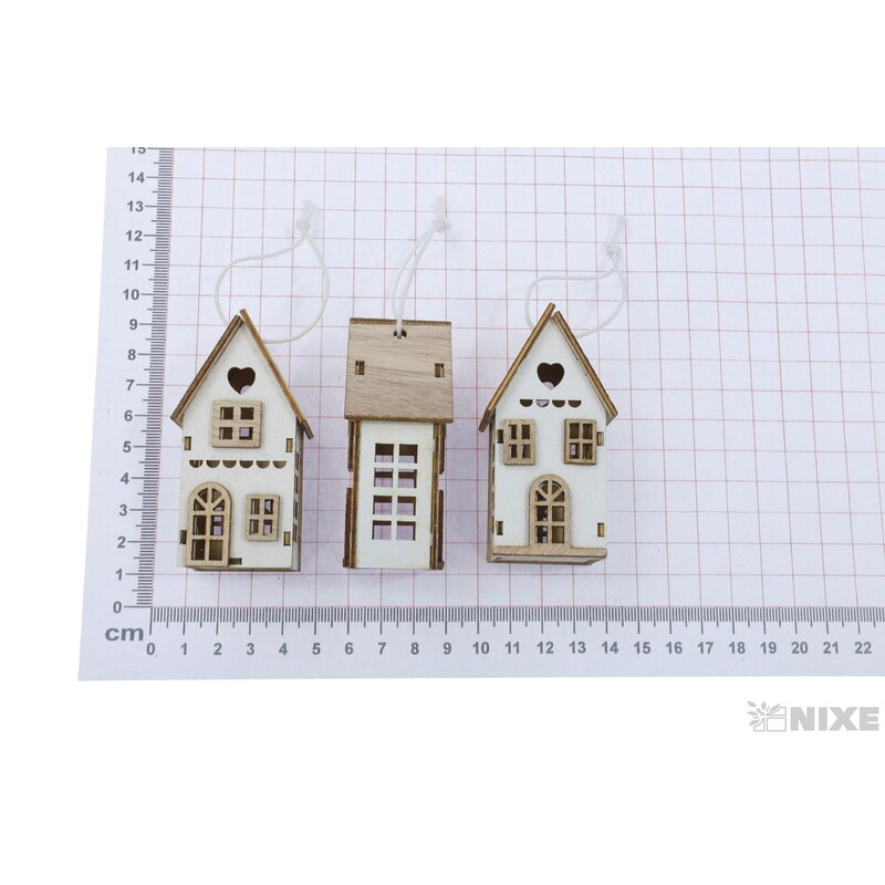 ZÁVĚS DOMEČEK 7,5cm 3ks*MIX BAREV