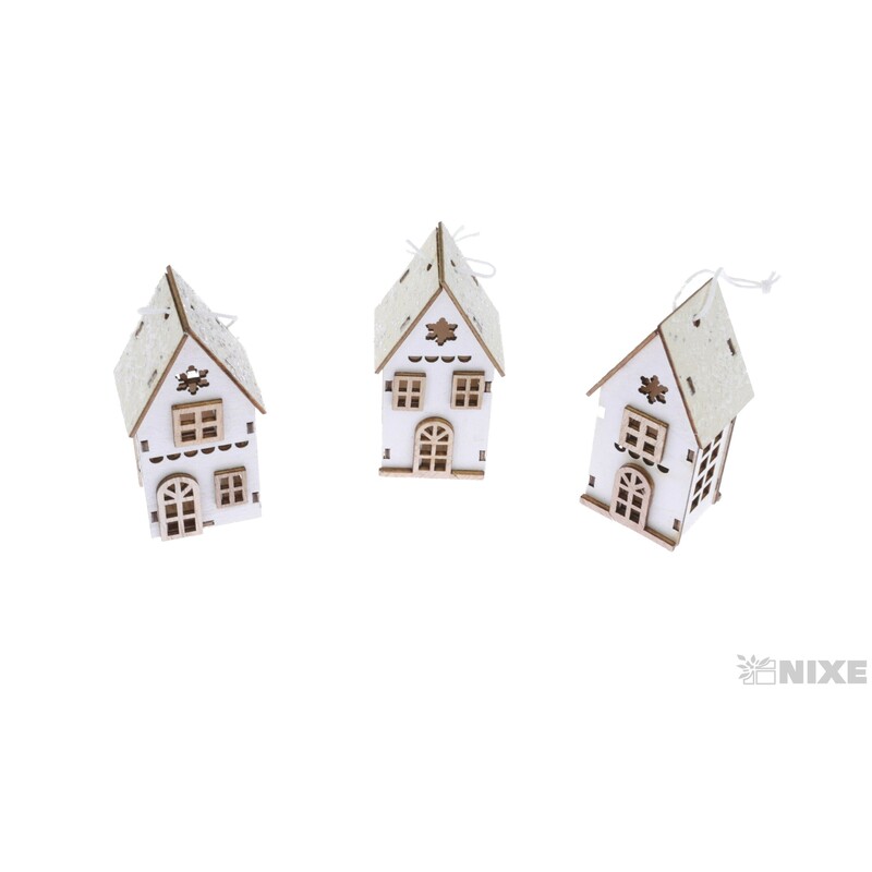 ZÁVĚS DOMEČEK 7,5cm 3ks*MIX BAREV