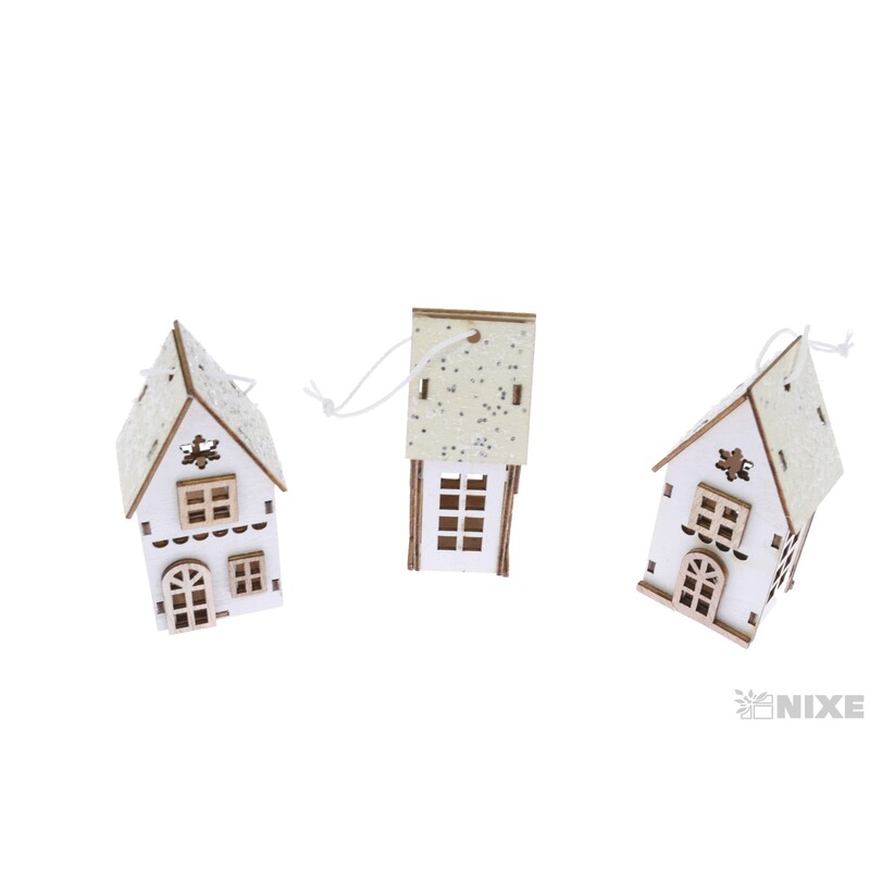 ZÁVĚS DOMEČEK 7,5cm 3ks*MIX BAREV