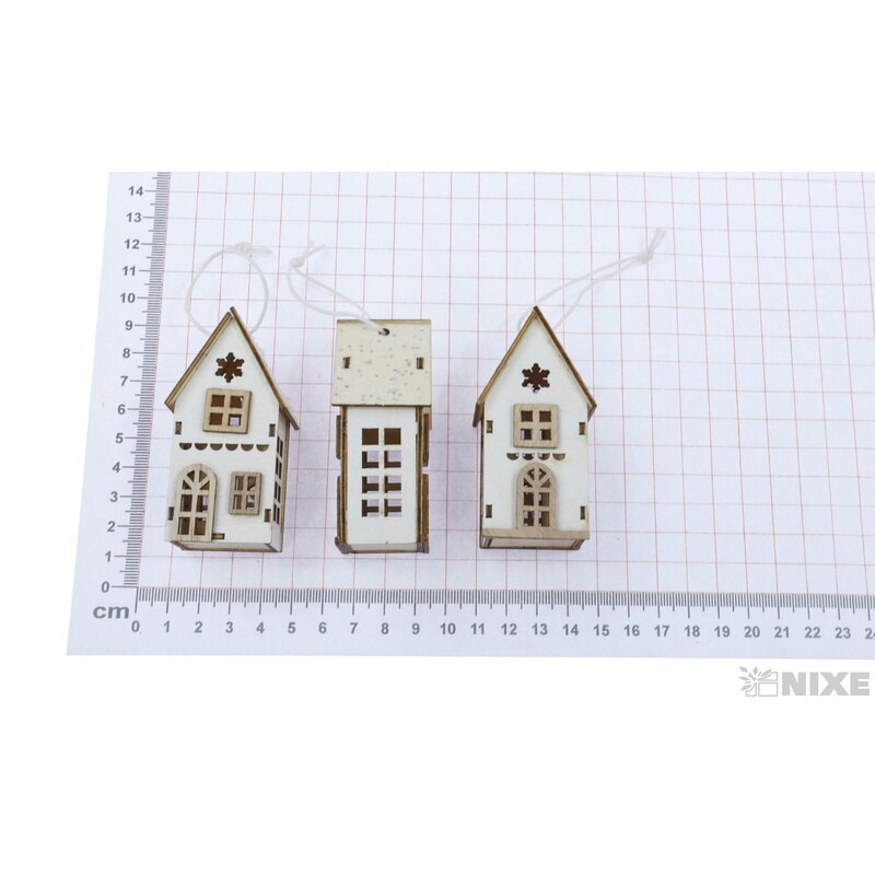 ZÁVĚS DOMEČEK 7,5cm 3ks*MIX BAREV