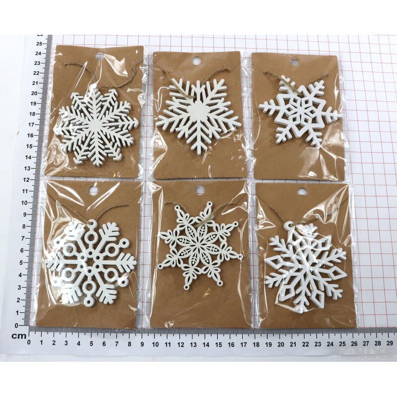 ZÁVĚS VLOČKA 7,5cm 6ks*BÍLÁ