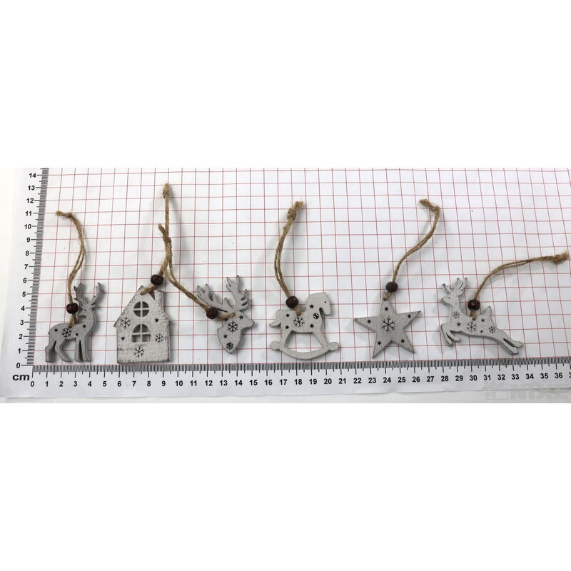 ZÁVĚS VÁNOCE MIX 5cm 6ks*