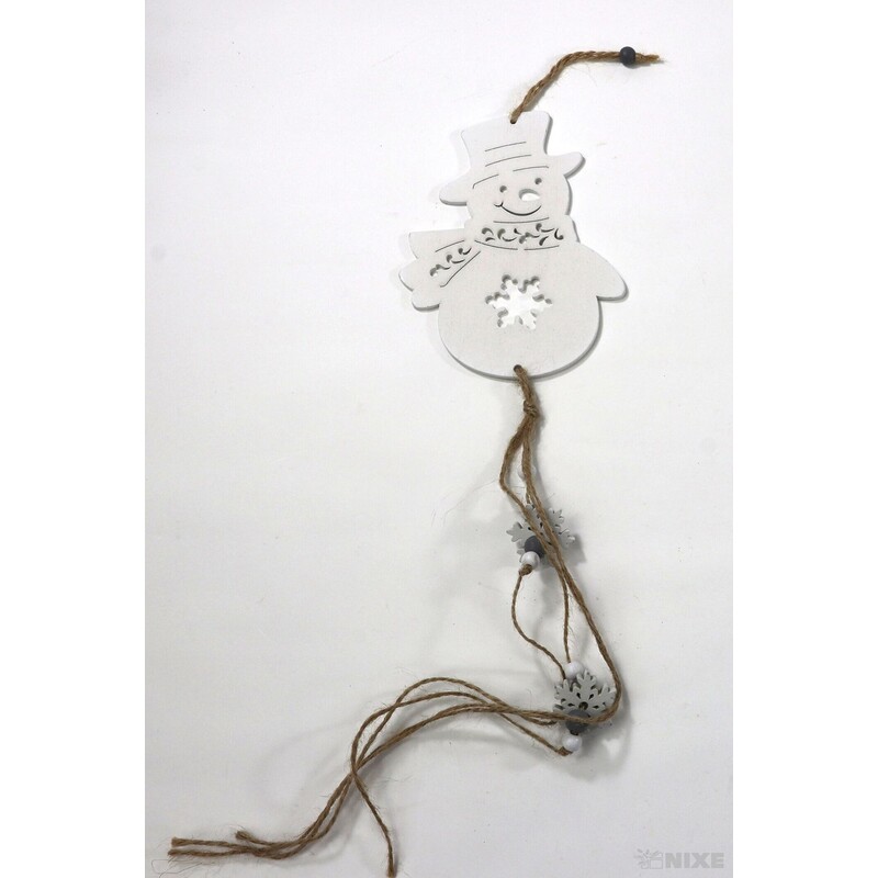 ZÁVĚS SNĚHULÁK 14cm*BÍLÁ