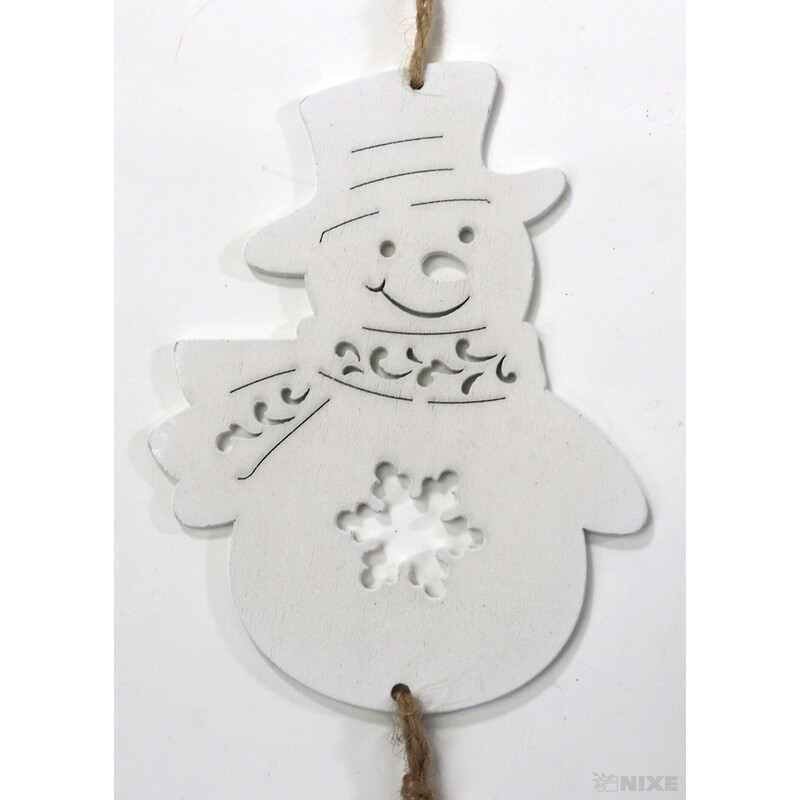 ZÁVĚS SNĚHULÁK 14cm*BÍLÁ
