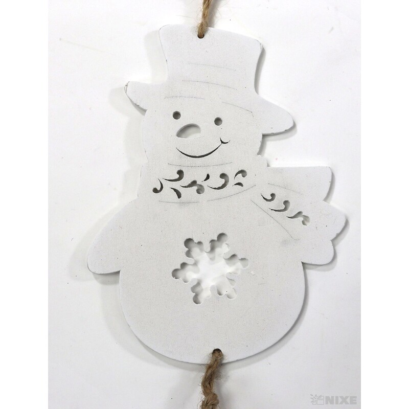 ZÁVĚS SNĚHULÁK 14cm*BÍLÁ