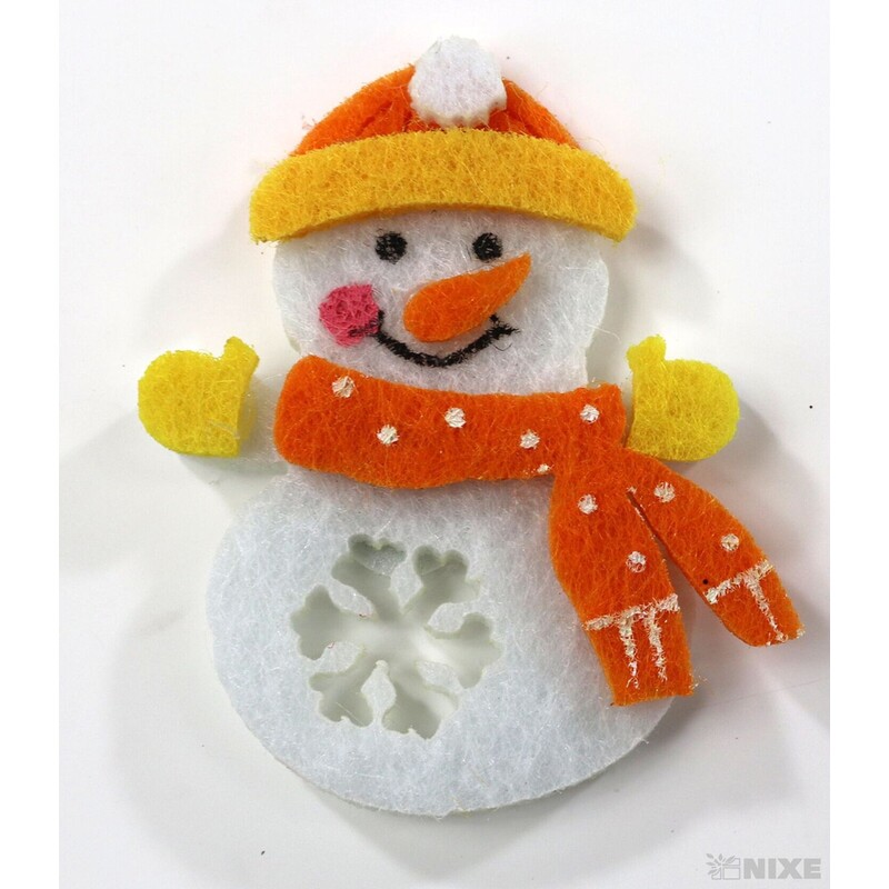 SNĚHULÁK FILC NALEP 4ks 5x4cm*MIX BAREV