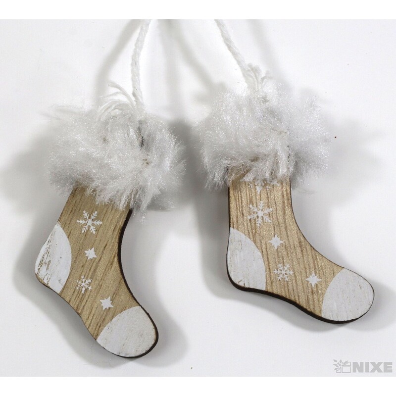 ZÁVĚS VÁNOCE MIX 7cm 6ks*PŘÍRODNÍ