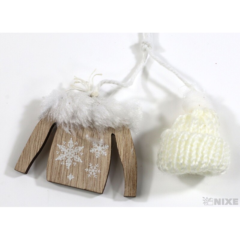 ZÁVĚS VÁNOCE MIX 7cm 6ks*PŘÍRODNÍ