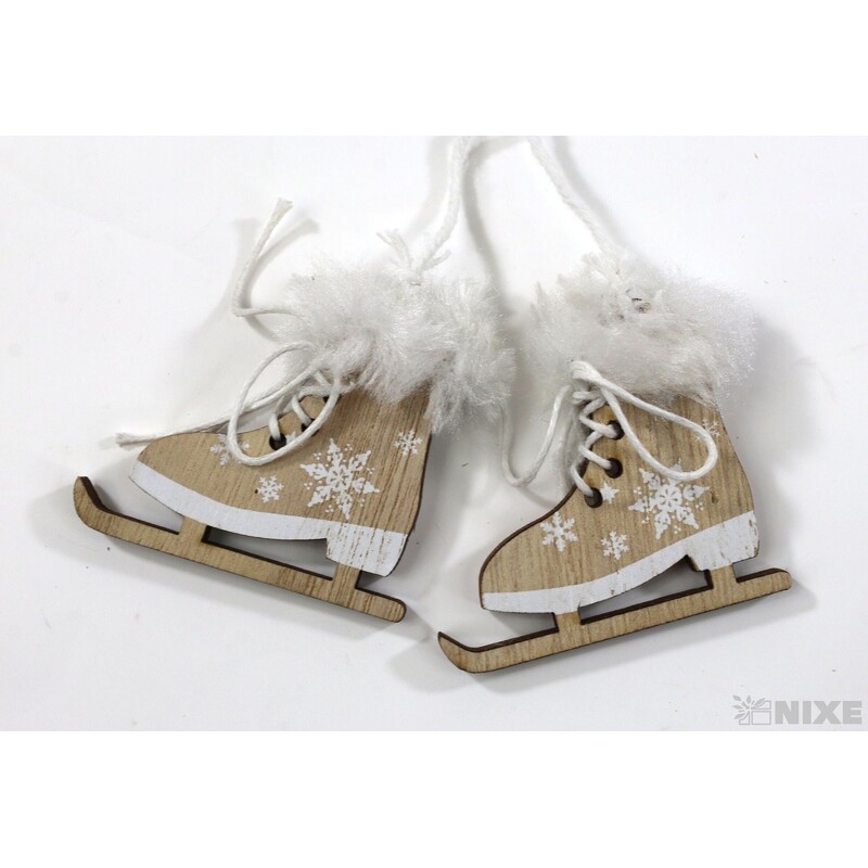 ZÁVĚS VÁNOCE MIX 7cm 6ks*PŘÍRODNÍ