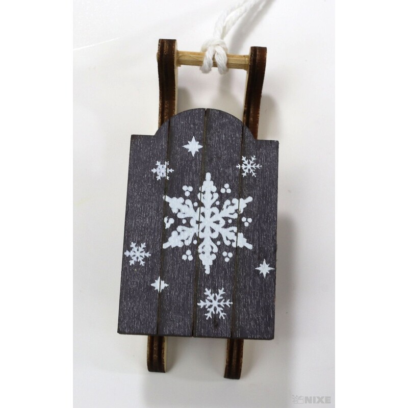 ZÁVĚS VÁNOCE MIX 7cm 6ks*ŠEDÁ