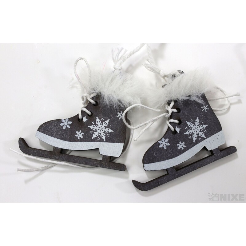 ZÁVĚS VÁNOCE MIX 7cm 6ks*ŠEDÁ