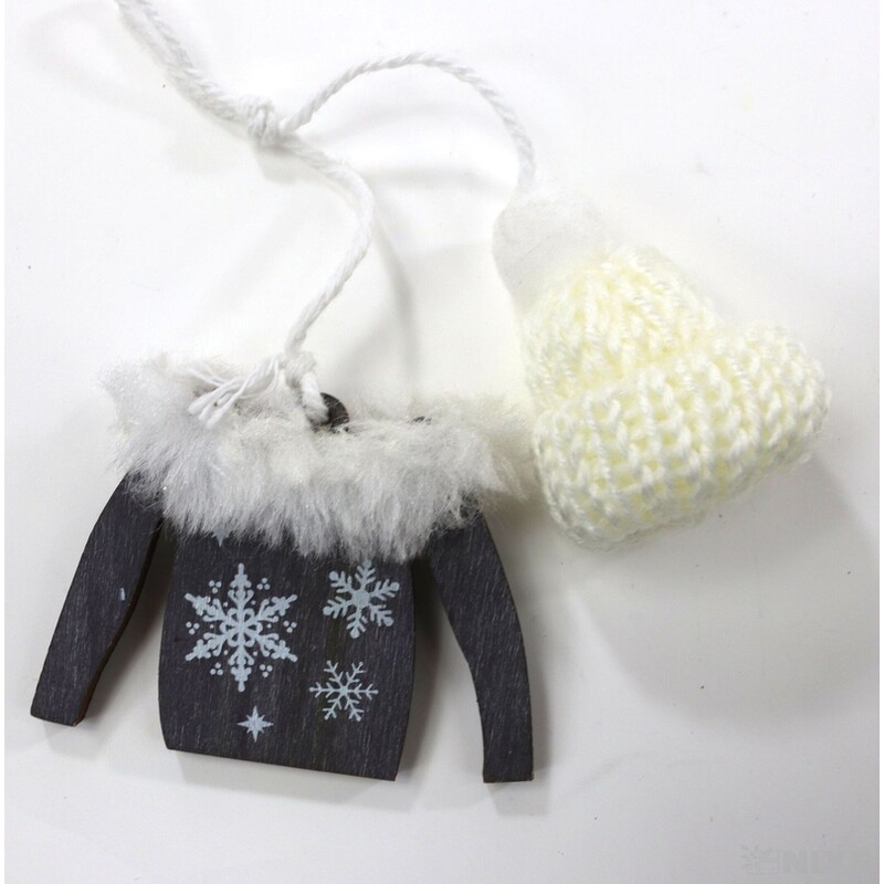 ZÁVĚS VÁNOCE MIX 7cm 6ks*ŠEDÁ