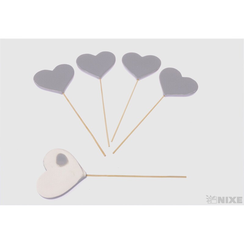 ZÁPICH SRDCE KERAMIKA 8x7x21cm*ŠEDÁ