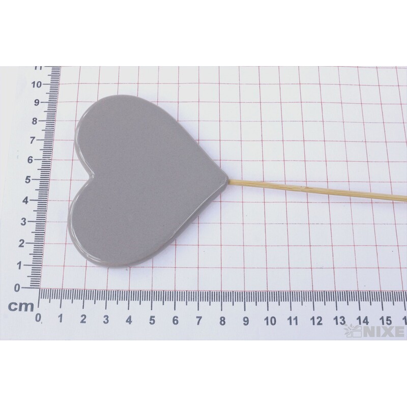 ZÁPICH SRDCE KERAMIKA 8x7x21cm*ŠEDÁ