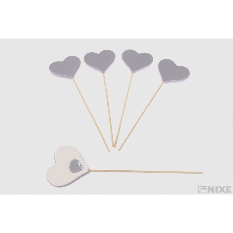 ZÁPICH SRDCE KERAMIKA 6x6x21cm*ŠEDÁ