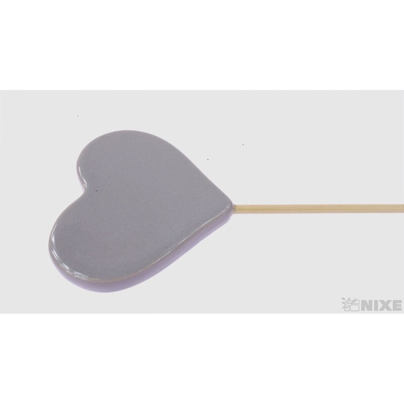 ZÁPICH SRDCE KERAMIKA 6x6x21cm*ŠEDÁ