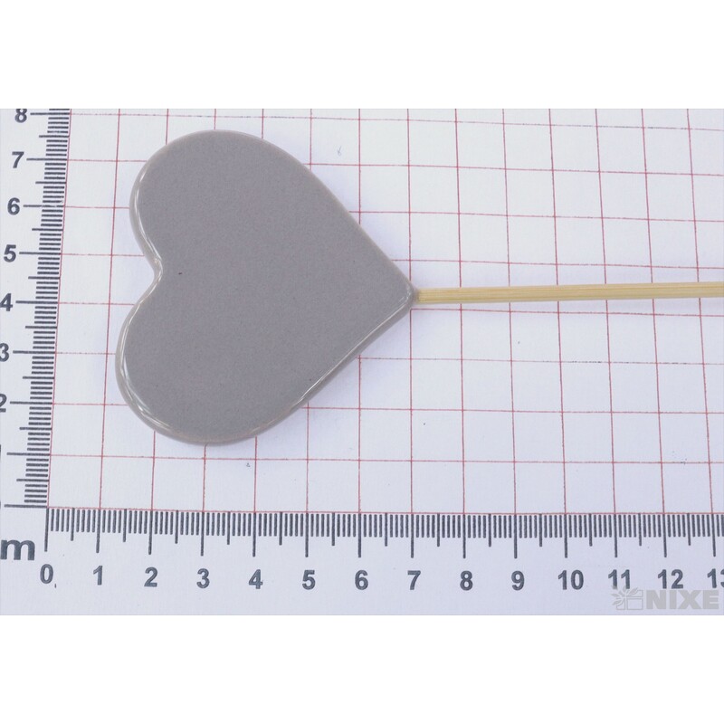 ZÁPICH SRDCE KERAMIKA 6x6x21cm*ŠEDÁ