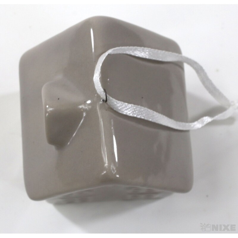 ZÁVĚS DOMEČEK KERAMIKA 6x5cm*ŠEDÁ