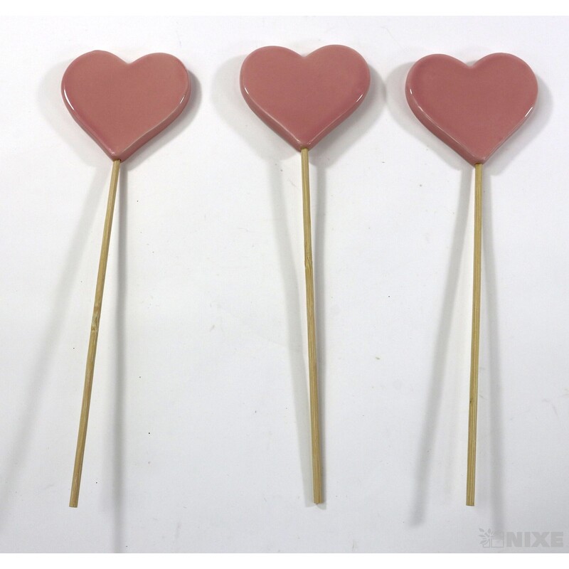 ZÁPICH SRDCE KERAMIKA 6x6x21cm*RŮŽOVÁ