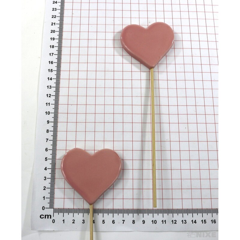 ZÁPICH SRDCE KERAMIKA 6x6x21cm*RŮŽOVÁ