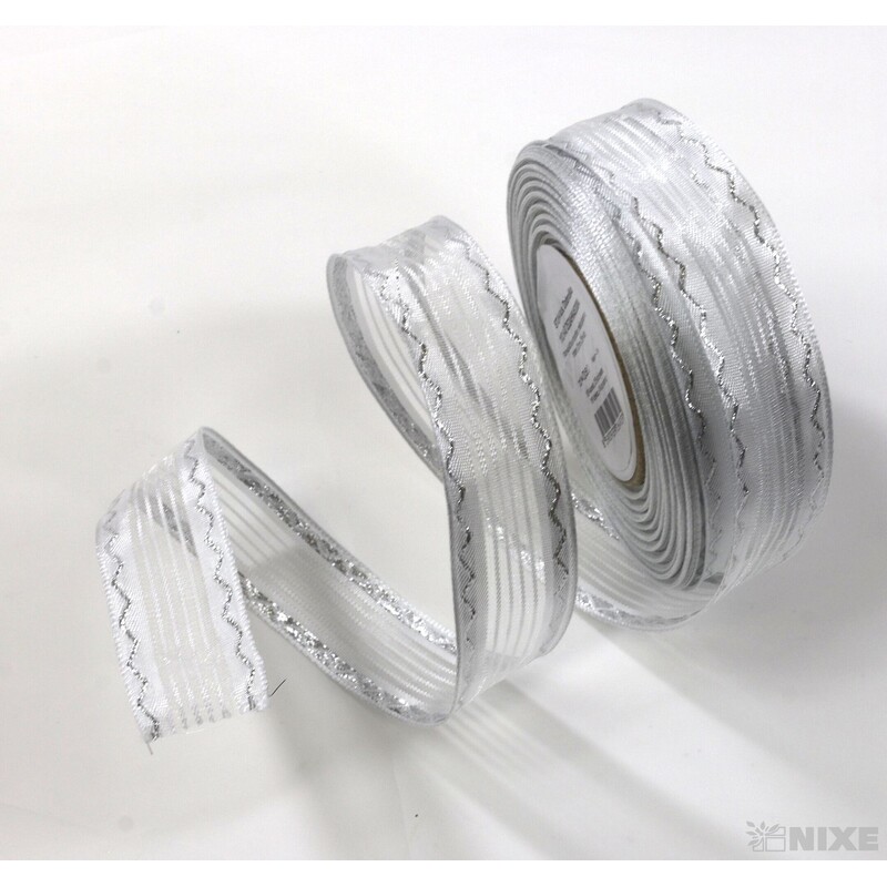 PLÁTNOVÁ STUHA DR 25mmx25m*STŘÍBRNÁ 453004