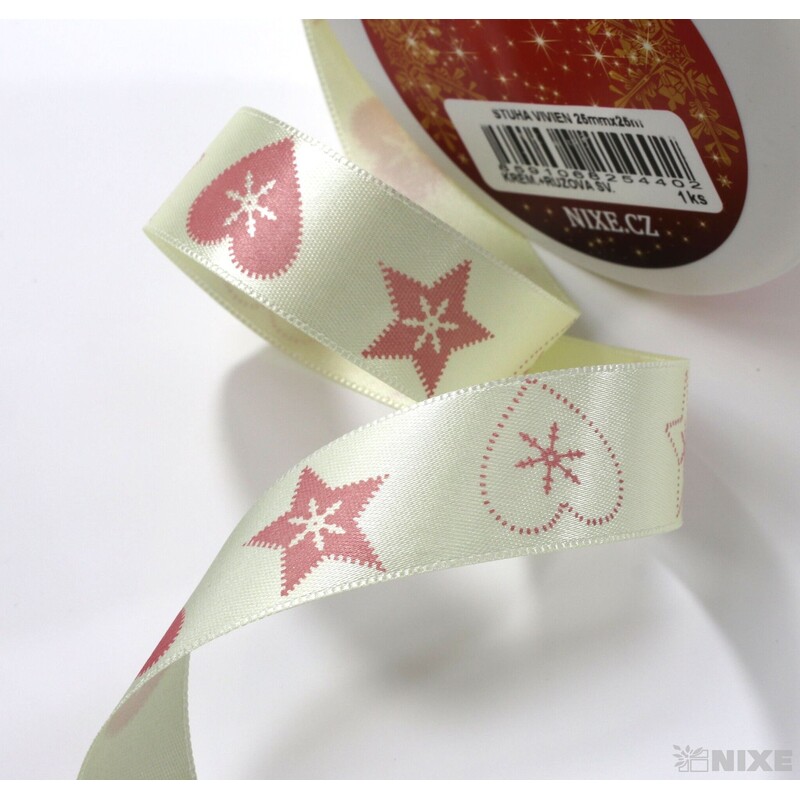 STUHA VIVIEN 25mmx25m*KRÉM.+RŮŽOVÁ SV.