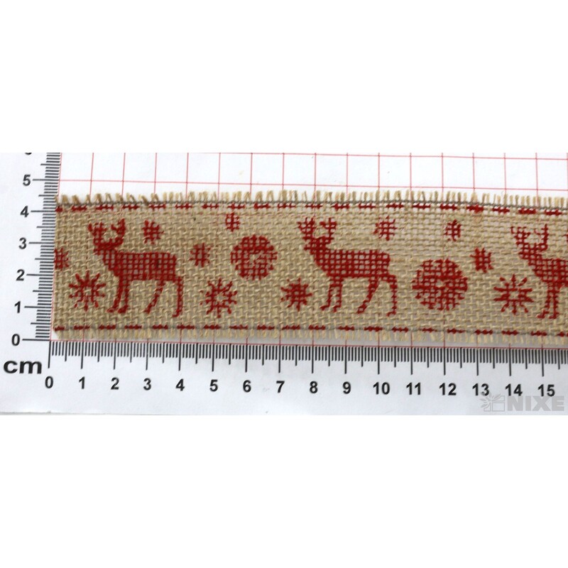 STUHA JUTA JELEN 45mmx4,5m*PŘÍRODNÍ+ČERVENÁ