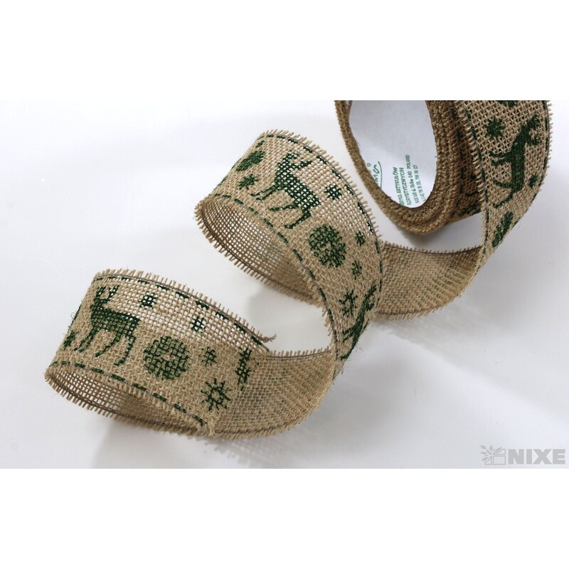 STUHA JUTA JELEN 45mmx4,5m*PŘÍRODNÍ+ZELENÁ