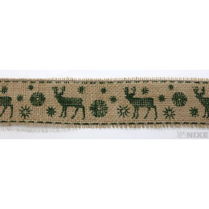 STUHA JUTA JELEN 45mmx4,5m*PŘÍRODNÍ+ZELENÁ