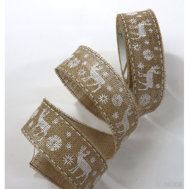 STUHA JUTA JELEN 45mmx4,5m*PŘÍRODNÍ+BÍLÁ