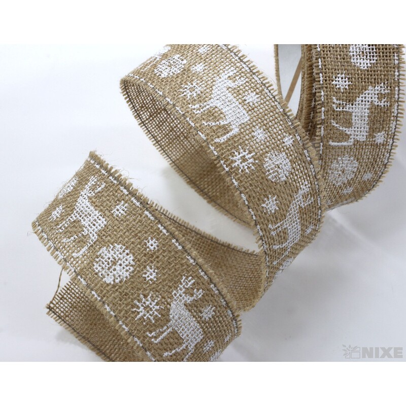 STUHA JUTA JELEN 45mmx4,5m*PŘÍRODNÍ+BÍLÁ