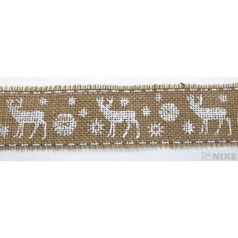 STUHA JUTA JELEN 45mmx4,5m*PŘÍRODNÍ+BÍLÁ