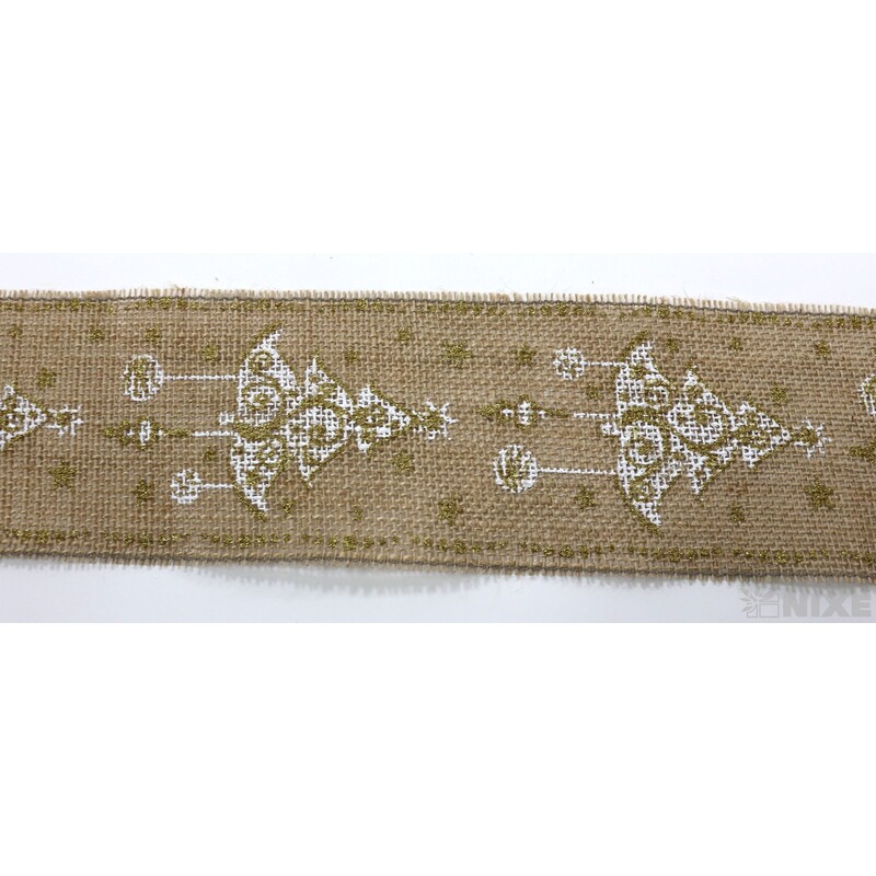 STUHA JUTA STROMEČEK 80mmx4,5m*PŘÍRODNÍ+BÍLÁ