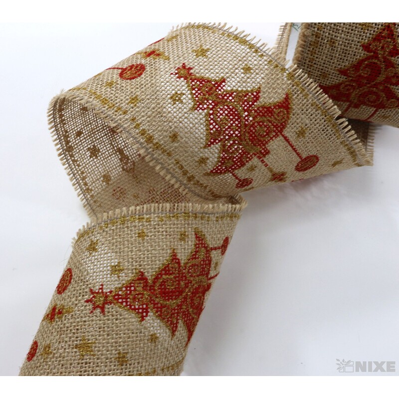 STUHA JUTA STROMEČEK 80mmx4,5m*PŘÍRODNÍ+ČERVENÁ