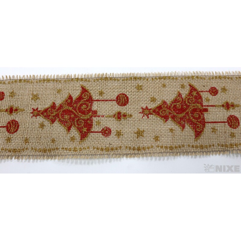 STUHA JUTA STROMEČEK 80mmx4,5m*PŘÍRODNÍ+ČERVENÁ