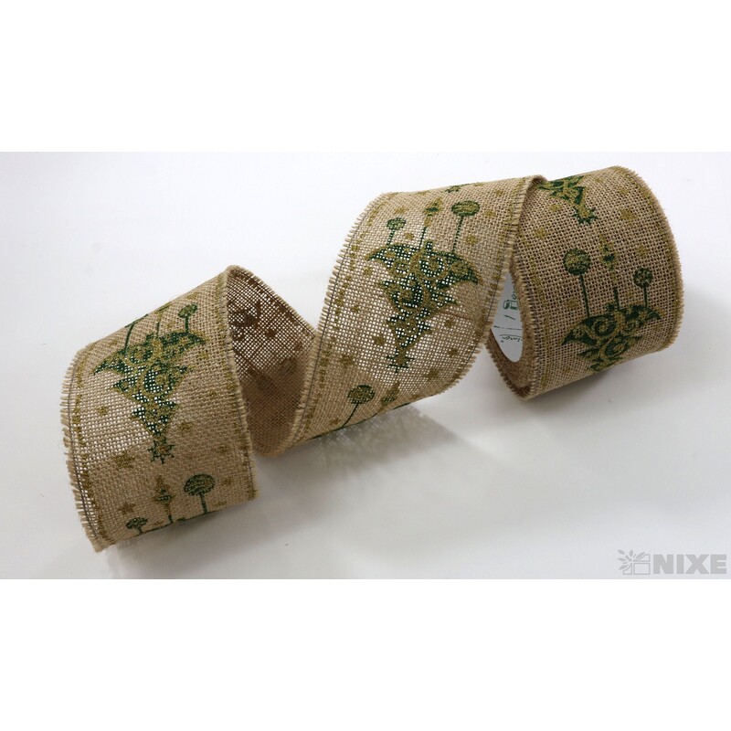 STUHA JUTA STROMEČEK 80mmx4,5m*PŘÍRODNÍ+ZELENÁ